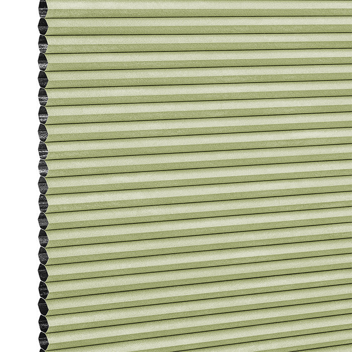 Stoffmuster DUETTE® Unicasa Dark P39107 in Grün – abdunkelnd